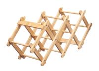 Soporte de Botellas de Madera de Bambu de 2 Niveles Plegable - Organizador para Armarios y Sotanos - Capacidad para 5 Botellas - details 1