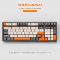 Teclado Mecánico Inalámbrico K8 Para Gaming Con Retroiluminación Hot Swappable Bluetooth 2.4G Y Cable Lineal Rojo Para PS4 PC Win Mac - details 15