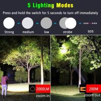 Linterna Recargable USB De Aluminio Portátil Con 4 Núcleos LED XHP70.2 XHP50.2 Lámpara Zoomable Para Caza Y Camping 18650 AAA - details 5