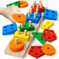 Juguete De Montessori De Madera Para Niños Y Bebés De 1 Año Juguetes De Alineación Y Pila Para Desarrollo Motor Fine Prescolar - details 0