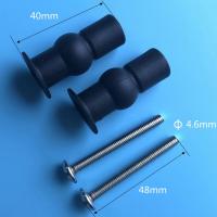 2pcs Tornillos De Expansión Para Cubierta De Inodoro Negro Con Juego De Palancas Y Caucho Tejido Compatible Con Cubiertas Antiguas Rotas - details 1