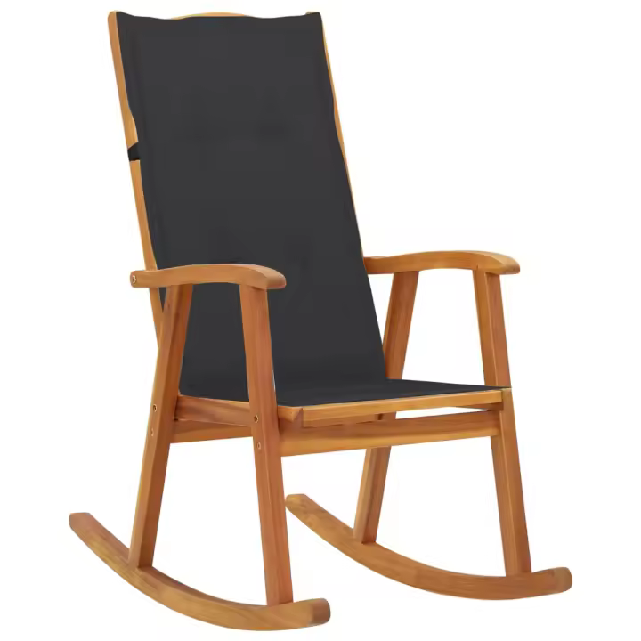vidaXL Silla mecedora con cojines madera maciza de acacia - 1
