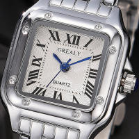 Reloj De Cuarzo Para Mujer Estilo Casual Moda Correa De Acero Inoxidable Resistente Al Agua Con Dial Romano Y Cierre De Pulsera - details 4