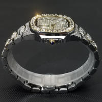 Reloj De Pulsera De Cuarzo Para Hombre MISSFOX Clásico Lujo Con Diamantes Full En Plata Acero Inoxidable Resistente Al Agua Y Shock - details 13