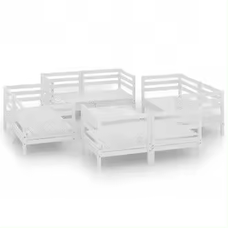 VIDAXL 3082433 conjunto de muebles de exterior blanco fabricado en madera de pino maciza - 1