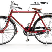 Bicicleta De Escala 1:6 Vintage Modelo De Juguetes Automóviles Metálicos Neumáticos De Goma Cuerpo De Aleación Regalo De Festival Para Niños Mayores De 14 Años - details 4