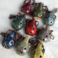 Ocarina Chinesa Estilo 2024 Con 6 Agujeros Flauta De Cerámica Multitono Instrumento Musical Vintage Accesorios De Regalo - details 5