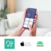 TODOLAMPARA.COM VENTILADOR DE TECHO CON LUZ LED APP MOVIL FACIL MONTAJE EN TECHO DC LED ATENUABLE RETRACTIL 4 ASPAS 91CM DIÁMETRO - Opción Sin Pitido, Temporizador, Control Invierno Verano, 3 Tonos, Modo Brisa, Bajo consumo - details 0