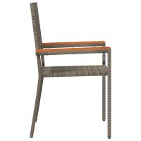 Sillas apilables de jardín vidaXL con cojines 2 pcs Gris Ratán Poliéster - details 4