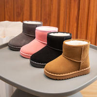Botas De Nieve Para Niños Estilo Conciso De Peluche Sólido Color Unisex Botas Cortas Invierno Antideslizantes Tallas 23-36 - details 1