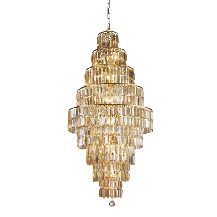 Suspensión Classic Empire Steel Latón Cristal 13 Luces E14 - 1