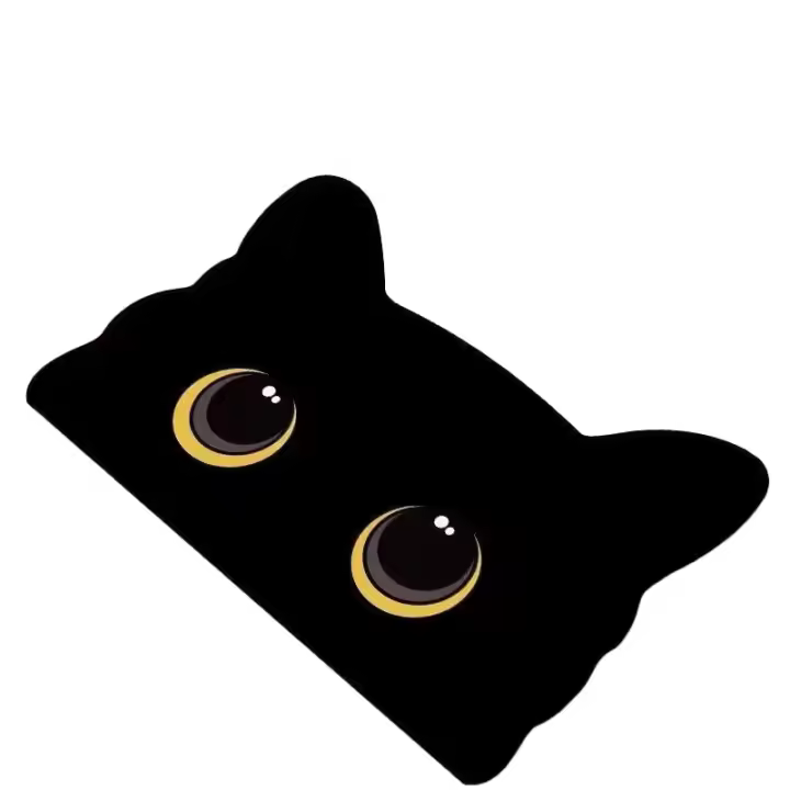 VIKAMA Alfombra De Baño Con Diseño De Gato Lindo Absorbente Y Secado Rápido No Eslipiente Y Fácil De Limpiar Para El Hogar Y El Hotel - 1