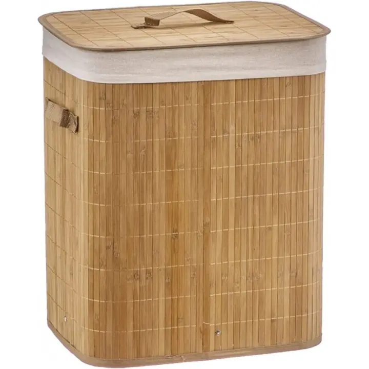 TIENDA EURASIA - Pongotodo Fabricado en Bambu y Tela, 40x50x30 cm, 60 litros - 1