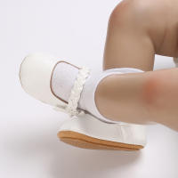 Zapatos De Princesa Para Bebé Niña En Lace Blanca Mocasines Con Lazo Y Borde Antideslizante De Goma Primera Calzado Para Caminar - details 30
