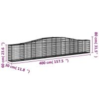 vidaXL Cesta de gaviones forma arco hierro galvanizado 400x30x60/80 cm - details 4