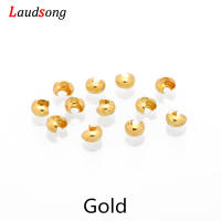 100pcs Cubos De Cobre Redondos Para DIY Joyería Hacer Manualidades Abalorios Espaciadores Tamaños 3-4-5mm Terminales Abiertas - details 1