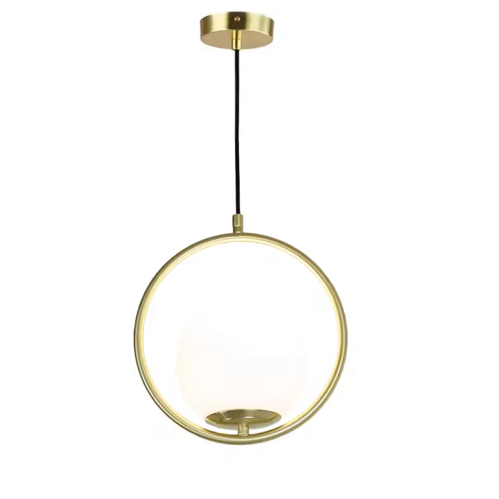 Lámpara Colgante ALPINALUZ de Diseño Nórdico en Aluminio - Pantalla de Bola de Cristal Blanco Opaco - 1