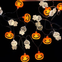 1PC Cadena De Luces De 10/20 LED En Forma De Calabaza Y Momia Para Halloween Luz De Ambiente Espeluznante Piloto Encendido Decoración Interior Exterior - details 2
