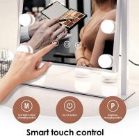 Espejo de Maquillaje con Luces, Espejo de Maquillaje Estilo Hollywood con 3 Modos de Color y 12 Bombillas LED Ajustables, Zoom en Rotación de 360° Control Táctil - details 2
