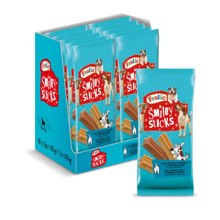 Frolic Smiley Sticks Dentales para Perros (Pack de 10 bolsitas x 175g) - 1