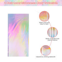 Mantel De Plástico Desechable Láser Hojalata Holográfica Rectangular Para Cumpleaños Y Bodas Disco 54" X 108" - details 2