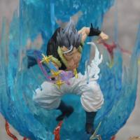 Figura De Acción Dragon Ball 28CM Ls Gogeta Kubei Fusión Super Saiyan Tres Cabezas Escultura Luminosa Modelo Estatua Adorno Regalo - details 15