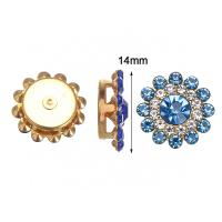 10PCS Botones De Rociador De 14mm En Forma De Flor Cristal De Vidrio Con Funda De Acero Para Decoración De Ropa Accesorios De Costura - details 7