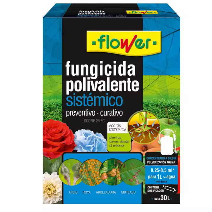 FLOWER FUNGICIDA POLIVALENTE SISTÉMICO PREVENCIÓN+CURACIÓN+MANTENIMIENTO+RÁPIDA ABSORCIÓN 10 ML - 1