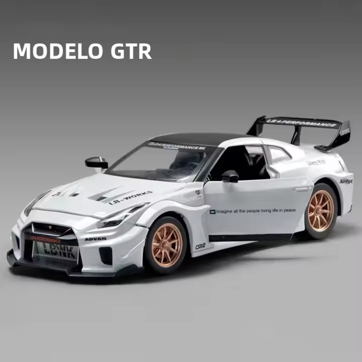 Coche De Juguete Nissan GTR CSR2 Skyline Ares a Escala 1:24 Metálico Con Retroceso Para Colección Modelos De Simulación Alta Para Niños - 1