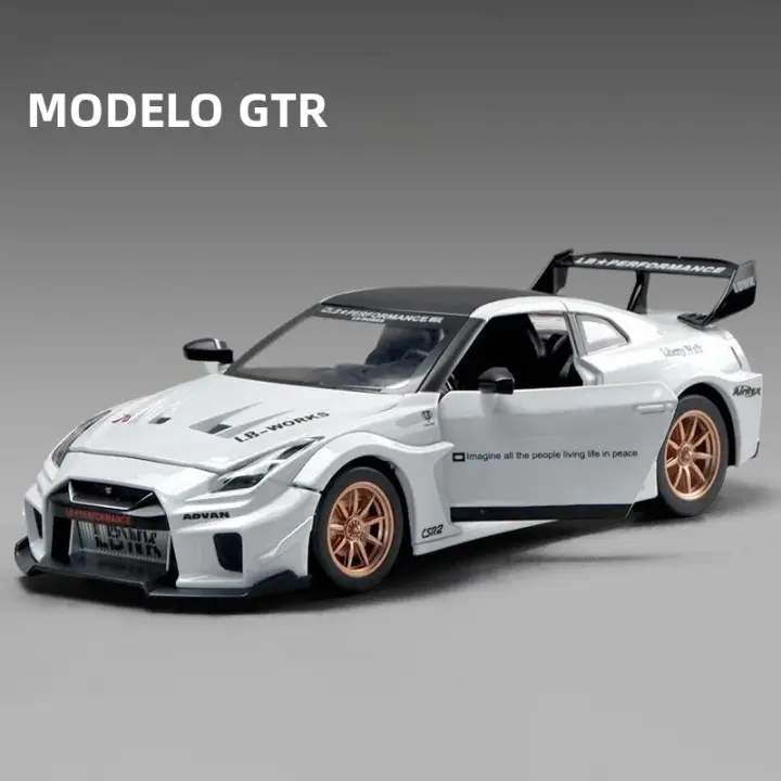 Coche De Juguete Nissan GTR CSR2 Skyline Ares a Escala 1:24 Metálico Con Retroceso Para Colección Modelos De Simulación Alta Para Niños - 1