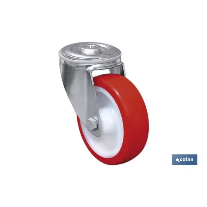 Rueda poliuretano pasante ø80x30mm - 1