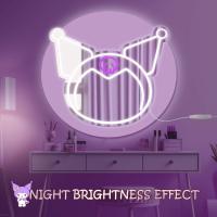 Espejo Neón Ajustable De Color Morado Sanrio Kuromi Para Decoración De Habitación Luz De Neón Para Maquillaje Regalo De Cumpleaños - details 3