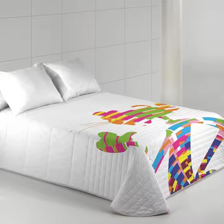 Bouti Colcha Pop Pink Panther - Diseño Psicodélico - Tacto Suave - 180x260 Cm - 1