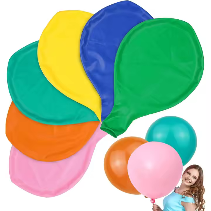 Ballons Géants Colores, 36'' Grands Ballons Multicolores, Ballons XXL Multicolores 90cm, pour Mariage Anniversaire Baptême Baby Shower Anniversaire Enfants Carnaval Fête Décoration, Pack of 6 - 1