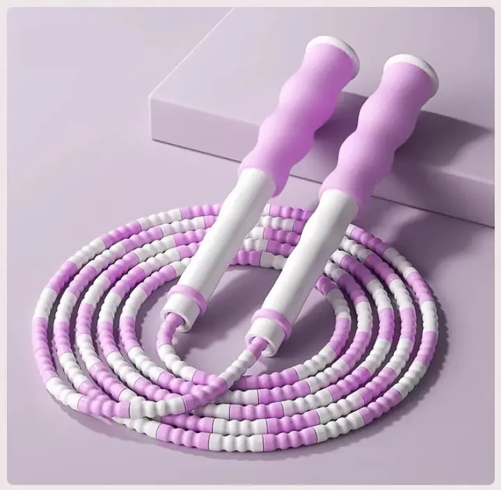 Cable De Saltar Fitness De Bambú Y PVC Para Principiantes Y Adultos Niños Saltar Sin Enredos Con Perlas Suaves Longitud De 2.8M - 1