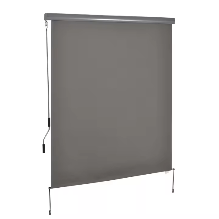 Outsunny Toldo Vertical, Toldo para Balcón, Toldo Vertical, Protección Contra El Viento, Estor Lateral Enrollable, Protección Visual con Manivela, Tela De Poliéster + Aluminio, Gris, 250 x 160 cm - 1