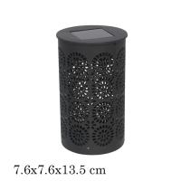 "GISSED - Lámpara Solar Decorativa con Diseño Calado en Metal Negro – Luz LED de Color Cálido con Carga Solar Automática – Ideal para Exteriores, Jardines, Terrazas y Balcones – Iluminación Ambiental Moderna y Elegante – Material Resistente y Duradero – 7 - details 1