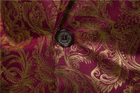 Chaleco Dorado Floral Para Hombre Traje De Negocios Casual Boda Chaqueta De Oro Abrigo Estilo Formal Cierre Doble Manga Completa - details 6