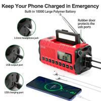 Radio De Emergencia Portátil Con Solar Y Manivela De Crank 10000mAh Con LED Y Cargador USB Luz De Mano Recargable Para Clima NOAA AM FM - details 30