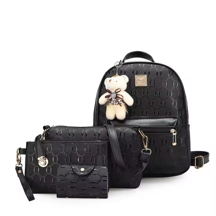 Juego de 4 piezas mochila para Mujer Fashion portatil bandolera mochilas casual regalo bolsos grandes impermeable Niños Viaje Escolar - 1