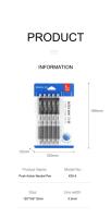 Set De 5 Bolígrafos Gel Retráctiles 0.5mm Tinta Negra Gran Capacidad Click Para Escuela Y Oficina Suministros De Papelería - details 6