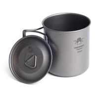 Taza De Titanio 420ml Con Manijas Plegables Para Camping Pesca Senderismo. Vaso Ligero De Agua Para Mochilas - details 12