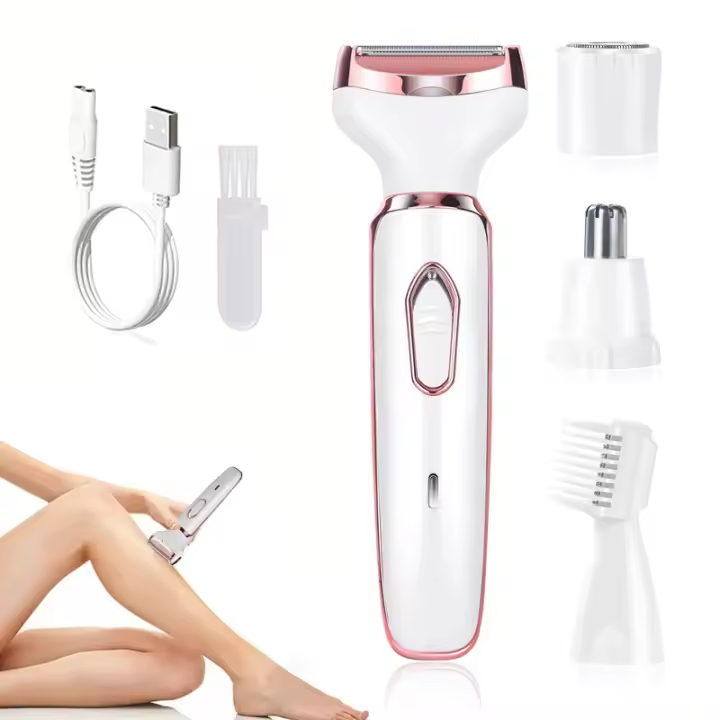 Epilador Eléctrico Para Mujer 4 En 1 Trimmer De Cabello Painless Portátil Adecuado Para Axilas Piernas Brazos Cara Y Barba - 1