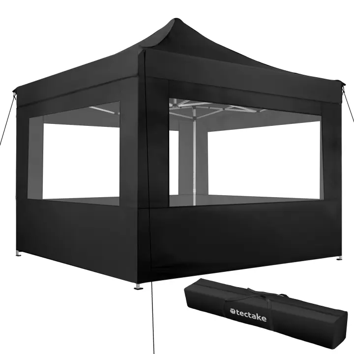 Tectake - Carpa OLIVIA 3 x 3 m con 4 paneles laterales  Estructura robusta y ligera  Regulable en cuatro alturas  Cuatro paneles laterales con ventanas - 1
