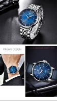 Reloj Mecánico PAGANI DESIGN Para Hombre Resistente Al Agua De Acero Inoxidable Deportivo Y De Moda Con Display Sin Números Corona a Prueba De Agua Y Cierre Push Button Hidden Clasp - details 3