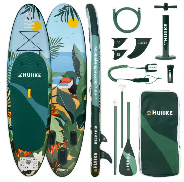 Tabla Paddle Surf Hinchable con Accesorios Premium - HUIIKE | Tabla Padel Surf Hinchable con Remo Doble Uso y Asiento Kayak | Stand Up Paddle Board Gran Estabilidad y Resistencia | Pádel SUP Board - 1