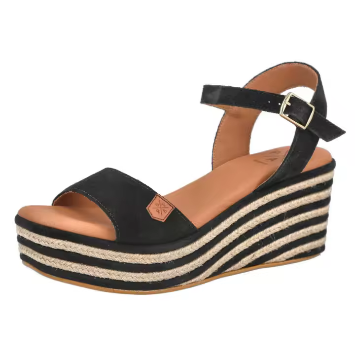 Cuñas de Esparto Popa Md051-Akumal-Corase para mujer en color negro - 1