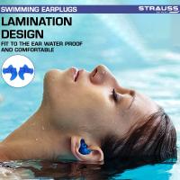 3/6 Pares Tapones para los Oídos de Natación de Silicona Universales Reutilizables Impermeables, Tapones para los Oídos de Natación en Espiral, Tapones para los Oídos con Aislamiento de Sonido y Cancelación de Ruido, Azul, Adecuado para Vuelo y Viajes - details 1