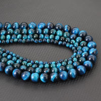 Tigre Azul Piedra De Ojos Noter Grado a 6/8/10/12mm Para Hacer Joyas Perlas Redondas Brillantes Y Llanas Para DIY Pulsera Pendiente Collar - details 1