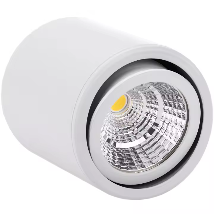 Foco LED de superficie con cabezal móvil Lámpara COB 7W 220VAC 3000K blanca 75mm - BeMatik - 1